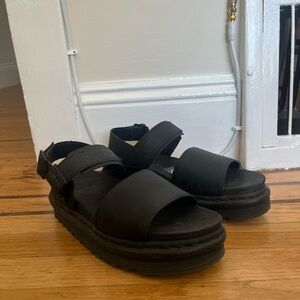 Dr. Marten’s VOSS Platform Leather Women's Black Sandals